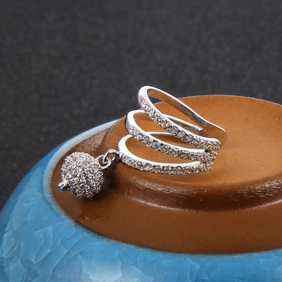 Aranyos punk CZ cirkon fülmandzsetta ezüst színű Egyszerű kerek golyós kristálykapcsok fülek kicsi, nem piercing fülbevaló fülbevaló