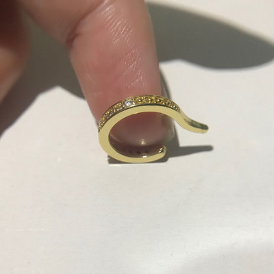 Aranyos punk CZ cirkon fülmandzsetta ezüst színű Egyszerű kerek golyós kristálykapcsok fülek kicsi, nem piercing fülbevaló fülbevaló