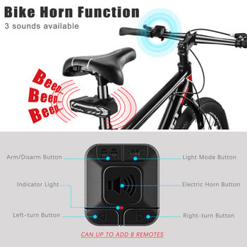 WSDCAM Велосипедна аларма против кражба Водоустойчив електрически велосипед Автомобилна охранителна аларма Чувствителна напомняща вибрация Аларма за мотоциклет