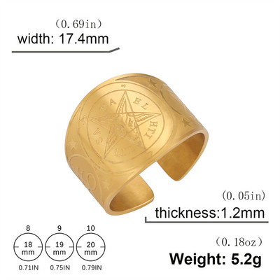 My Shape Seal of The Seven Archangels Пръстени за мъже Secret of Universe Променящ размер пръстен от неръждаема стомана Ретро мъжки бижута