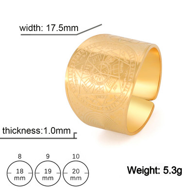 My Shape Seal of The Seven Archangels Пръстени за мъже Secret of Universe Променящ размер пръстен от неръждаема стомана Ретро мъжки бижута