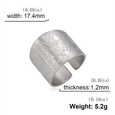 My Shape Seal of The Seven Archangels Пръстени за мъже Secret of Universe Променящ размер пръстен от неръждаема стомана Ретро мъжки бижута