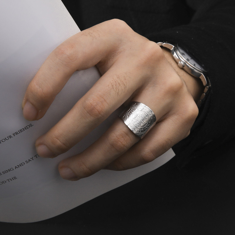 My Shape Seal of The Seven Archangels Пръстени за мъже Secret of Universe Променящ размер пръстен от неръждаема стомана Ретро мъжки бижута