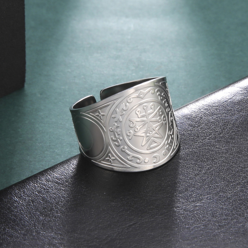 My Shape Seal of The Seven Archangels Пръстени за мъже Secret of Universe Променящ размер пръстен от неръждаема стомана Ретро мъжки бижута