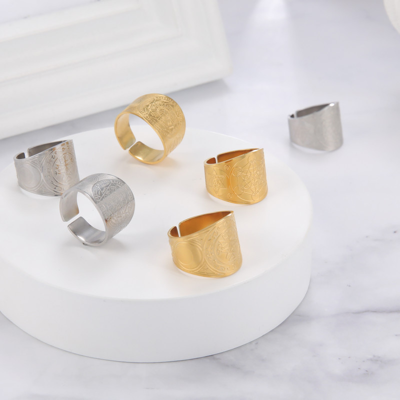 My Shape Seal of The Seven Archangels Пръстени за мъже Secret of Universe Променящ размер пръстен от неръждаема стомана Ретро мъжки бижута