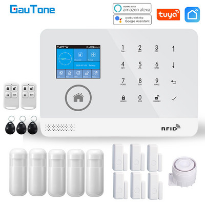 GauTone NEW PG103 tuya Σύστημα συναγερμού WiFi Ασφάλεια Σπίτι με Αισθητήρες κίνησης κάρτας RFID Έλεγχος εφαρμογής Smart Life