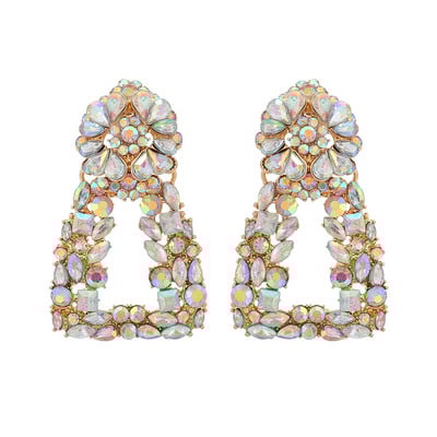 Ztech új tiszta kristály fülbevaló nőknek strassz ékszerek geometriai kiegészítők hosszú nagy bizsu esküvői parti karácsonyi ajándék