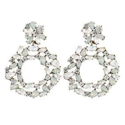 Ztech új tiszta kristály fülbevaló nőknek strassz ékszerek geometriai kiegészítők hosszú nagy bizsu esküvői parti karácsonyi ajándék