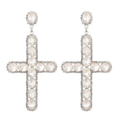 Ztech új tiszta kristály fülbevaló nőknek strassz ékszerek geometriai kiegészítők hosszú nagy bizsu esküvői parti karácsonyi ajándék