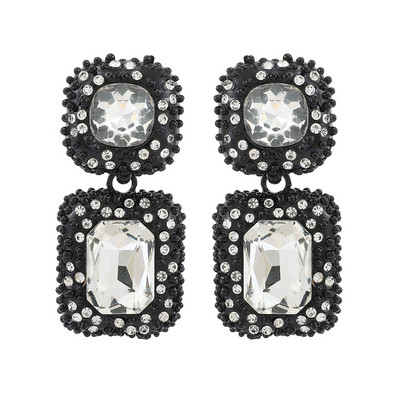 Ztech új tiszta kristály fülbevaló nőknek strassz ékszerek geometriai kiegészítők hosszú nagy bizsu esküvői parti karácsonyi ajándék