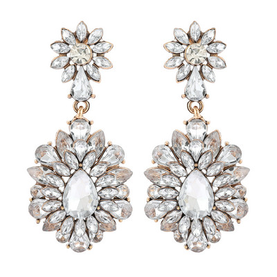 Ztech új tiszta kristály fülbevaló nőknek strassz ékszerek geometriai kiegészítők hosszú nagy bizsu esküvői parti karácsonyi ajándék