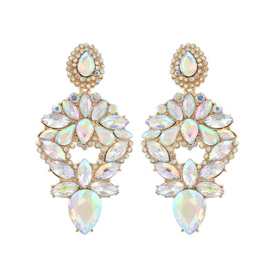 Ztech új tiszta kristály fülbevaló nőknek strassz ékszerek geometriai kiegészítők hosszú nagy bizsu esküvői parti karácsonyi ajándék