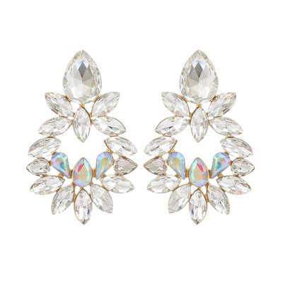 Ztech új tiszta kristály fülbevaló nőknek strassz ékszerek geometriai kiegészítők hosszú nagy bizsu esküvői parti karácsonyi ajándék