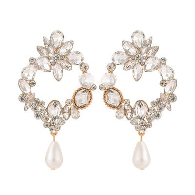 Ztech új tiszta kristály fülbevaló nőknek strassz ékszerek geometriai kiegészítők hosszú nagy bizsu esküvői parti karácsonyi ajándék