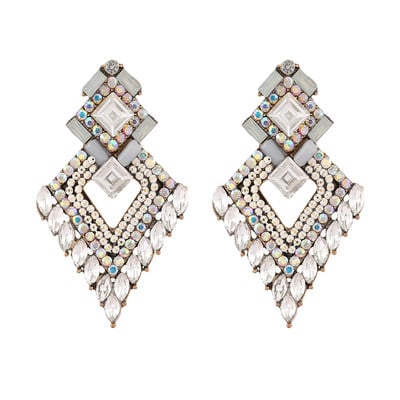 Ztech új tiszta kristály fülbevaló nőknek strassz ékszerek geometriai kiegészítők hosszú nagy bizsu esküvői parti karácsonyi ajándék