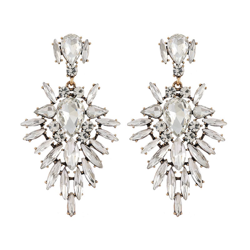 Ztech új tiszta kristály fülbevaló nőknek strassz ékszerek geometriai kiegészítők hosszú nagy bizsu esküvői parti karácsonyi ajándék