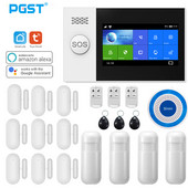 Σύστημα συναγερμού ασφαλείας PGST Wireless Home WIFI GSM Σύστημα συναγερμού διαρρήξεων Ασφάλεια σπιτιού με αισθητήρα κίνησης PIR Ανιχνευτής κίνησης Σύστημα συναγερμού