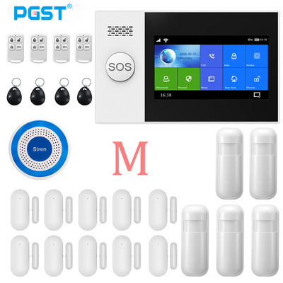 Σύστημα συναγερμού ασφαλείας PGST Wireless Home WIFI GSM Σύστημα συναγερμού διαρρήξεων Ασφάλεια σπιτιού με αισθητήρα κίνησης PIR Ανιχνευτής κίνησης Σύστημα συναγερμού