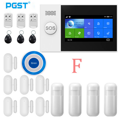 Σύστημα συναγερμού ασφαλείας PGST Wireless Home WIFI GSM Σύστημα συναγερμού διαρρήξεων Ασφάλεια σπιτιού με αισθητήρα κίνησης PIR Ανιχνευτής κίνησης Σύστημα συναγερμού