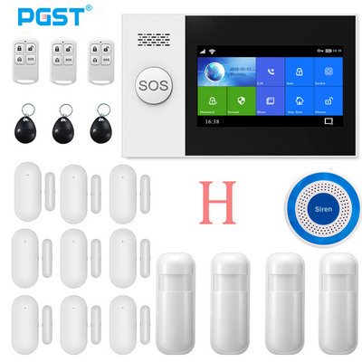 Σύστημα συναγερμού ασφαλείας PGST Wireless Home WIFI GSM Σύστημα συναγερμού διαρρήξεων Ασφάλεια σπιτιού με αισθητήρα κίνησης PIR Ανιχνευτής κίνησης Σύστημα συναγερμού