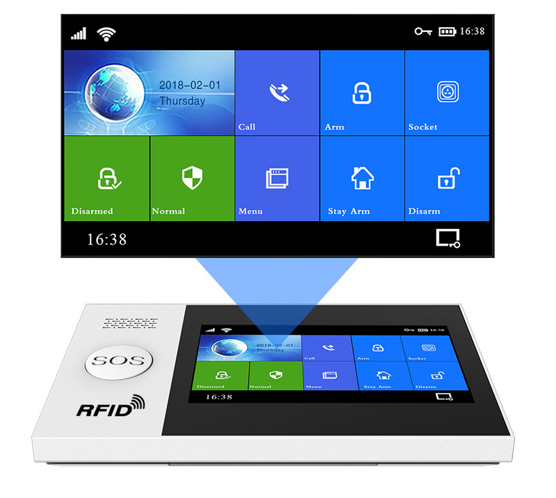 Σύστημα συναγερμού ασφαλείας PGST Wireless Home WIFI GSM Σύστημα συναγερμού διαρρήξεων Ασφάλεια σπιτιού με αισθητήρα κίνησης PIR Ανιχνευτής κίνησης Σύστημα συναγερμού