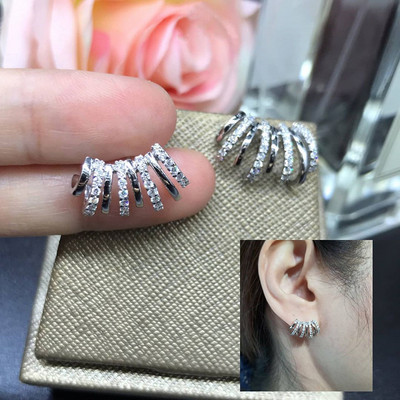 Huitan Cercei cu gheare de culoare argintie de înaltă calitate pentru femei, îmbrăcăminte zilnică, accesorii de lux pentru urechi pentru femei, bijuterii în stil OL
