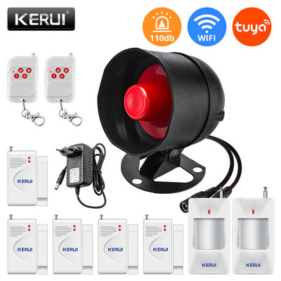 Σύστημα συναγερμού ασφαλείας KERUI WIFI Ασύρματο Tuya Smart Home Outdoor Αντιμετώπιση καιρικών συνθηκών Σειρήνα Παράθυρο Κόρνα Αισθητήρες πόρτας Ανιχνευτής κίνησης
