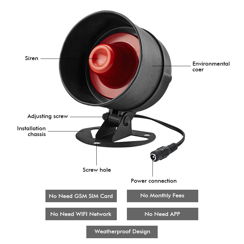 Σύστημα συναγερμού ασφαλείας KERUI WIFI Ασύρματο Tuya Smart Home Outdoor Αντιμετώπιση καιρικών συνθηκών Σειρήνα Παράθυρο Κόρνα Αισθητήρες πόρτας Ανιχνευτής κίνησης