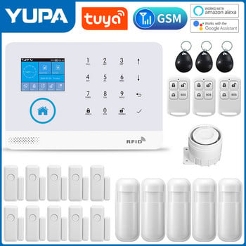 Σύστημα συναγερμού ασφαλείας για το σπίτι WIFI GSM με ασύρματο ανιχνευτή κίνησης Συναγερμός διάρρηξης για Tuya SmartLife APP Garden Home Alarm