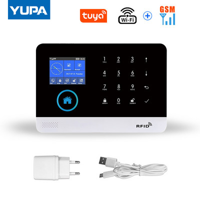 WIFI GSM mājas drošības signalizācijas sistēma ar bezvadu kustības sensora detektoru apzagšanas signalizācija, kas paredzēta Tuya SmartLife APP dārza mājas signalizācijai