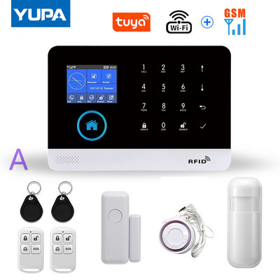 WIFI GSM mājas drošības signalizācijas sistēma ar bezvadu kustības sensora detektoru apzagšanas signalizācija, kas paredzēta Tuya SmartLife APP dārza mājas signalizācijai