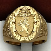 Crown Lion Shield Bedge Prsten Europa i Amerika Bakreni Kraljevski pečat Muški prsten Modni Elegantni dodaci