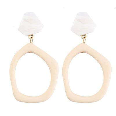 Cercei mari exagerați din acrilic, cercei lungi din rășină ovale, de culoare aurie, pentru femei, accesorii de bijuterii de nuntă la modă nouă