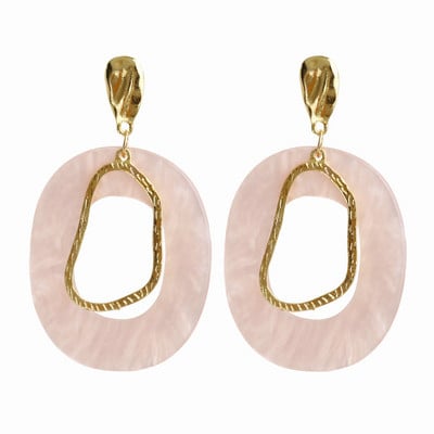Cercei mari exagerați din acrilic, cercei lungi din rășină ovale, de culoare aurie, pentru femei, accesorii de bijuterii de nuntă la modă nouă