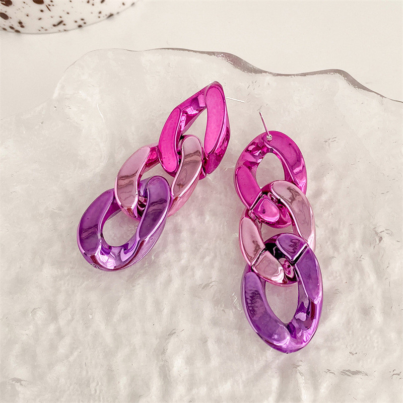 Bohemian Ακρυλικά Σκουλαρίκια Γυναικεία Λεία και πολύχρωμα Μακριά Σκουλαρίκια με Αλυσίδα Γεωμετρική δήλωση pendientes mujer