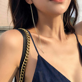 Akciós Szuper hosszú lánc Bojt Drop Dangle Fülbevaló Női Bizsu Divatos ötvözet Női Divatos Ékszer Brincos Ajándék