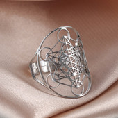 Dawapara arkangyal Metatron rozsdamentes acél gyűrűk átméretezhető Salamon ékszerek A kabbalisták titkai Kert geometria