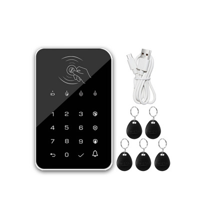 Alarmă de acasă 4G Tuya Wifi Alarmă APP 433MHz Detector fără fir și cu fir Alarme antiefracție Card RFID TFT LCD Tastatură tactilă 11 limbi