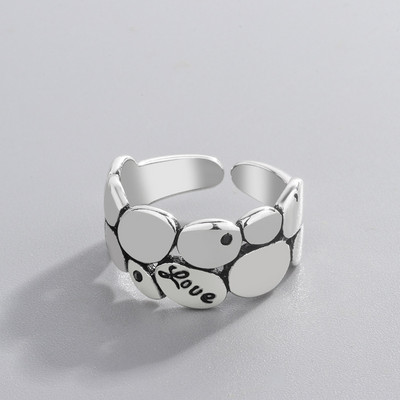 XIYANIKE ezüst színű Vintage mosolygó arcú nyitott gyűrűk nőknek Punk hip-hop állítható gyűrű divatékszerek a legjobb ajándék