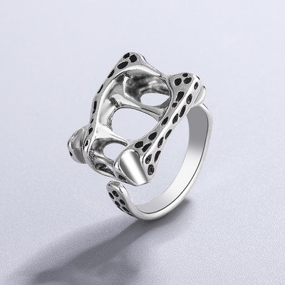 XIYANIKE ezüst színű Vintage mosolygó arcú nyitott gyűrűk nőknek Punk hip-hop állítható gyűrű divatékszerek a legjobb ajándék