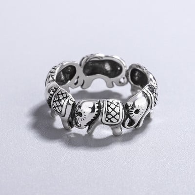 XIYANIKE ezüst színű Vintage mosolygó arcú nyitott gyűrűk nőknek Punk hip-hop állítható gyűrű divatékszerek a legjobb ajándék