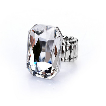 LUBOV Личност Елегантен 7 цвята Голям пръстен за жени Голям смолист камък Модни еластични еластични пръстени за пръсти Коледни бижута