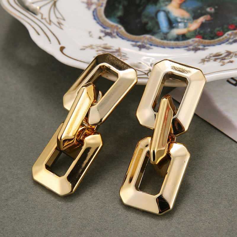 Divat Retro ötvözet nagy csepp fülbevaló nyilatkozat női eltúlzott geometriai fém lógó fülbevaló báj női divatos ékszerek