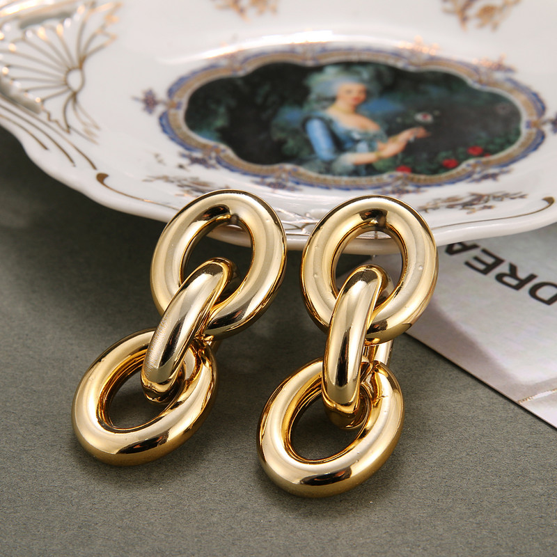 Divat Retro ötvözet nagy csepp fülbevaló nyilatkozat női eltúlzott geometriai fém lógó fülbevaló báj női divatos ékszerek