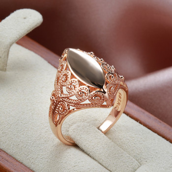 Kinel Hot Fashion γυαλιστερά δαχτυλίδια για γυναίκες 585 ροζ χρυσό Μοναδικό μοτίβο δαχτυλίδια ρόμβος Ethnic νυφικά κοσμήματα 2022 Νέο