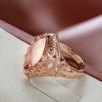 Kinel Hot Fashion γυαλιστερά δαχτυλίδια για γυναίκες 585 ροζ χρυσό Μοναδικό μοτίβο δαχτυλίδια ρόμβος Ethnic νυφικά κοσμήματα 2022 Νέο