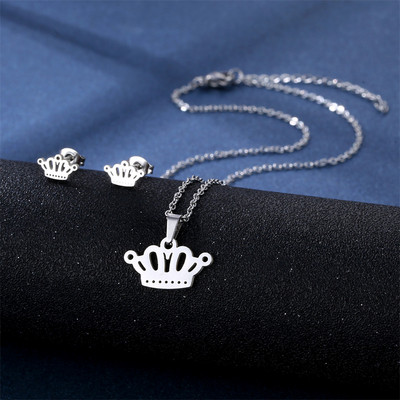 Oțel inoxidabil 316L Bijuterii de modă noi, elegante, flori de margarete, lanț de farmec, coliere, set de cercei, pandantive pentru femei