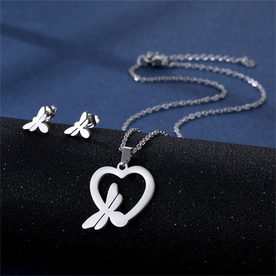Oțel inoxidabil 316L Bijuterii de modă noi, elegante, flori de margarete, lanț de farmec, coliere, set de cercei, pandantive pentru femei