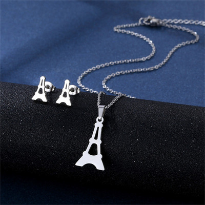 Oțel inoxidabil 316L Bijuterii de modă noi, elegante, flori de margarete, lanț de farmec, coliere, set de cercei, pandantive pentru femei