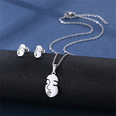 Oțel inoxidabil 316L Bijuterii de modă noi, elegante, flori de margarete, lanț de farmec, coliere, set de cercei, pandantive pentru femei
